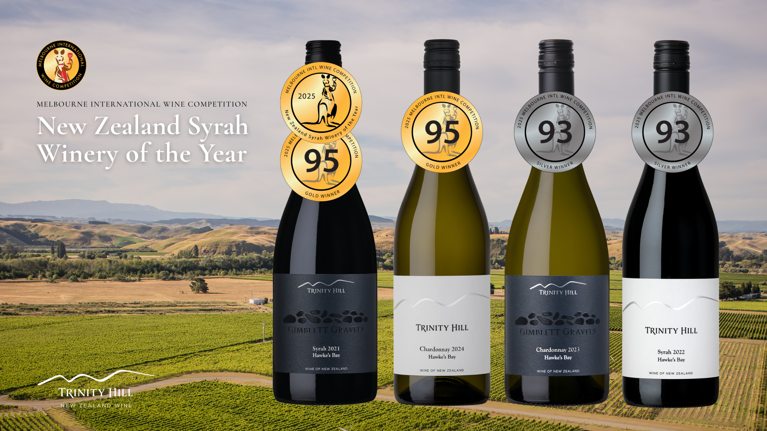 Hawke’s Bays Trinity Hill named New Zealand Syrah “Winery of the Year” at the Melbourne International Wine Competition!